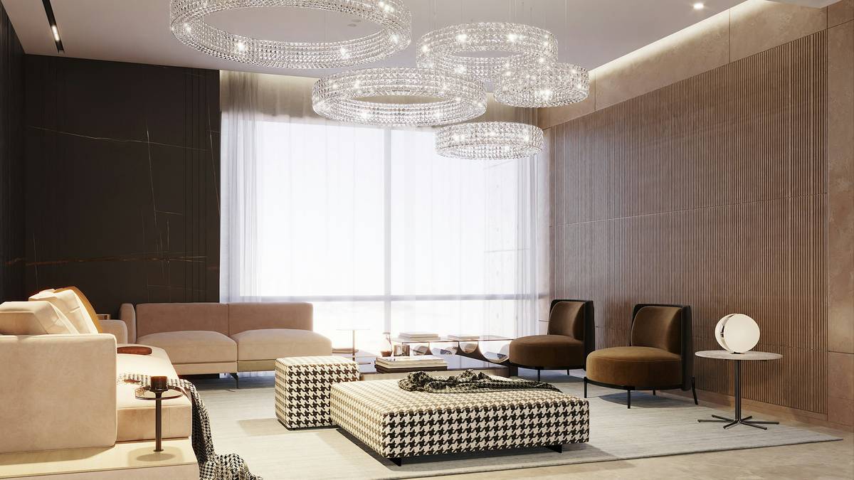 Modern track lighting ideas for family room with adjustable LED heads illuminating a sectional sofa and wall art